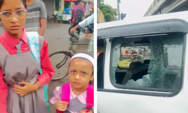 लखनऊ: कांवड़ यात्रा के दौरान स्कूल वैन पर पथराव, बच्चों में मची दहशत, जांच में जुटी पुलिस